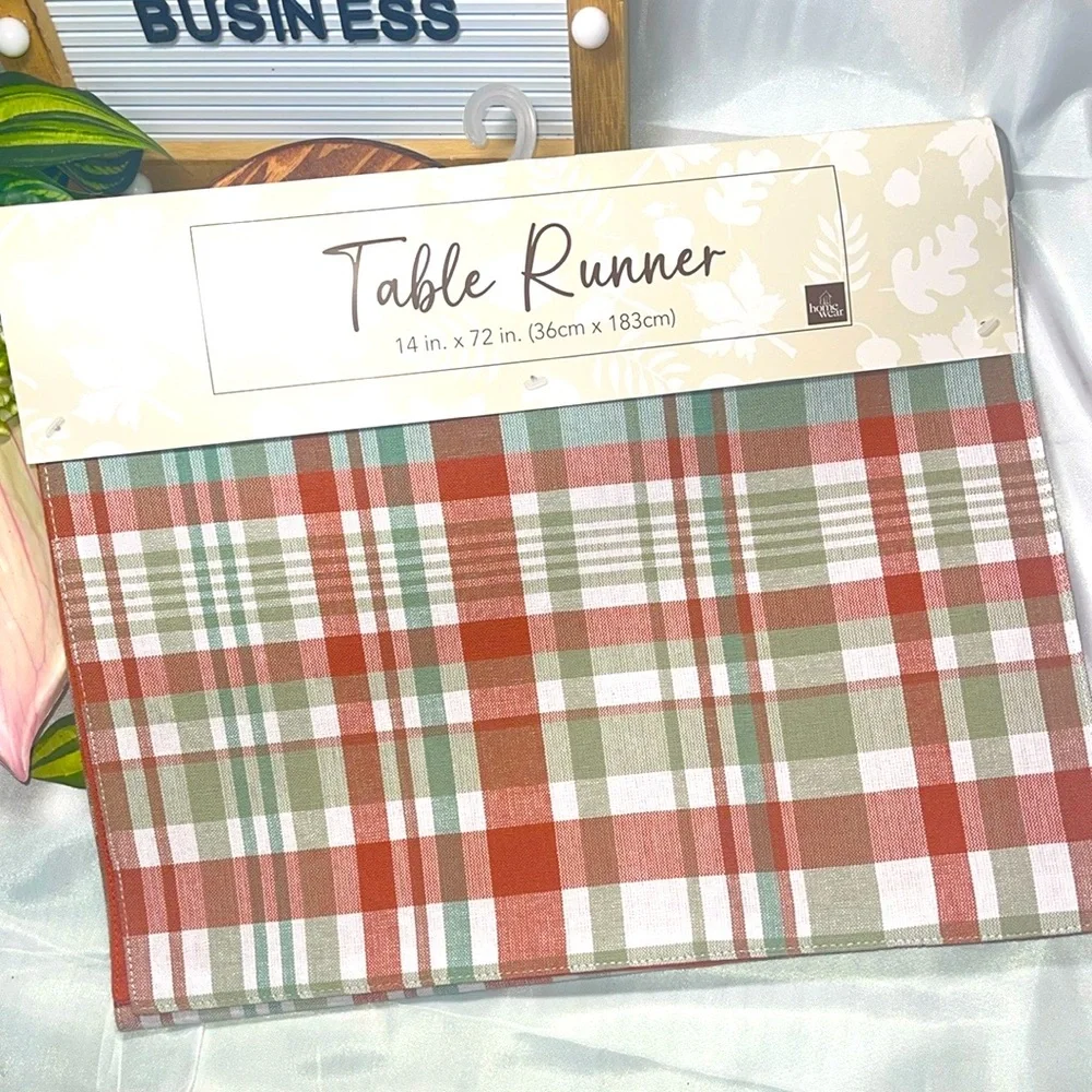 NEW Table Runner By Home Wear  Orange & Green 14”x72”